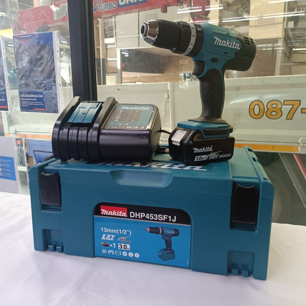 makita-สว่านกระแทกไร้สาย-18-โวลต์-ขนาด-13-มม-1-2-นิ้ว-รุ่น-dhp453sf1j-สามารถออกใบกำกับภาษีได้