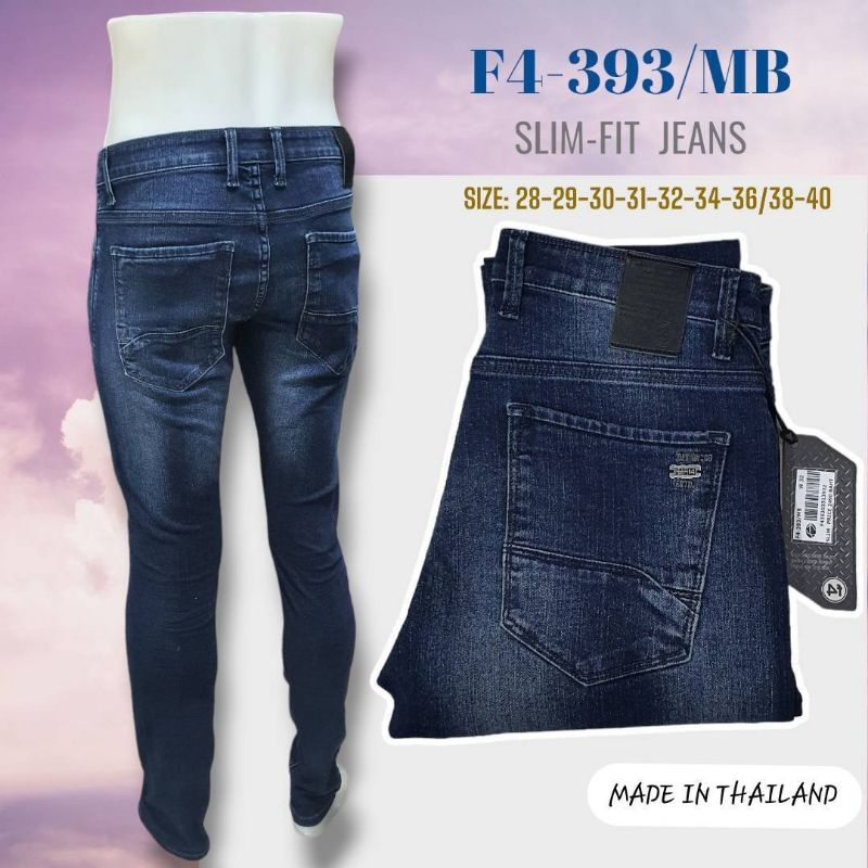 กางเกงยีนส์ผู้ชาย-ยี่ห้อf4-393-slim-fit-งานขึ้นห้าง