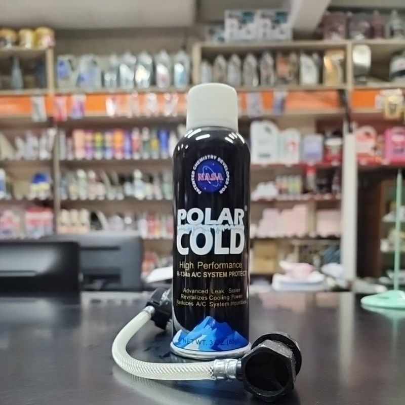 polar-cold-หัวเชื้อคอมเพรสเซอร์แอร์พร้อมสารช่วยอุดรอยรั่วรถยนต์เหมาะสำหรับระบบแอร์-r134a-เท่านั้น-ขนาด-85กรัม