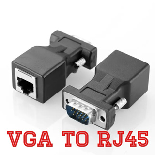 1 Pcs สายเคเบิลเครือข่าย Ethernet อะแดปเตอร์15pin VGA หญิง RJ-45หญิงตัวเชื่อมต่อ VGA RGB HDB Extender LAN CAT5 CAT6 RJ45