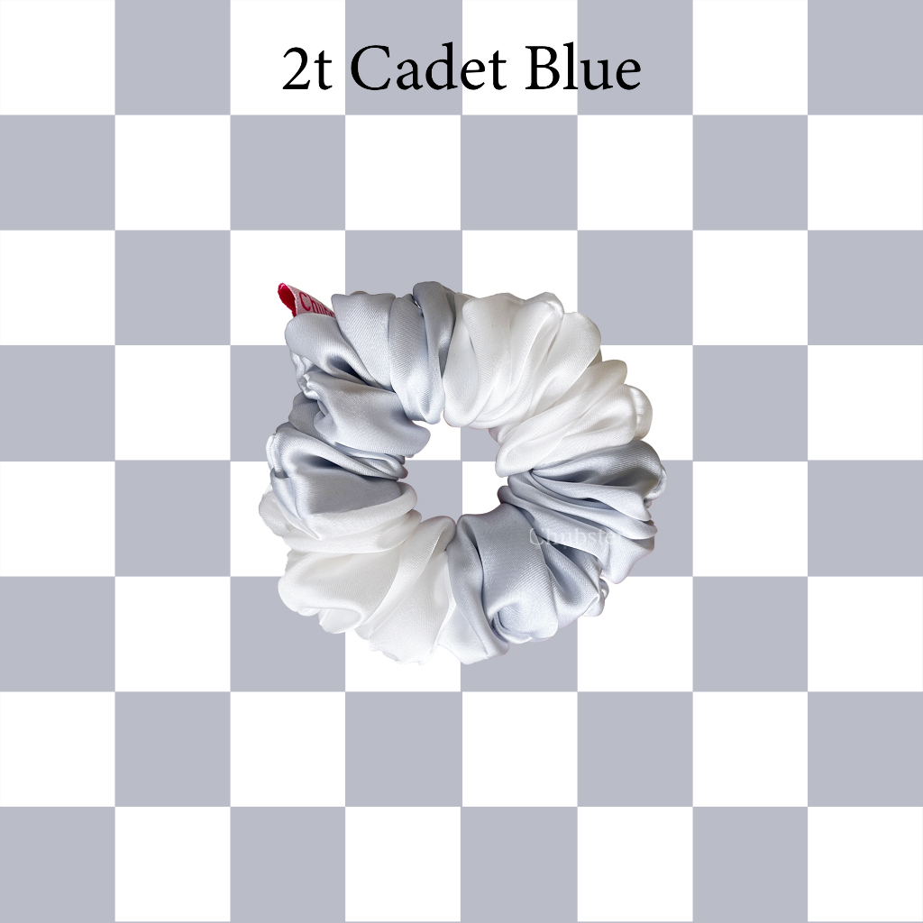 2t-cadet-blue-ยางรัดผมผ้าซาติน-บางลื่น-satin-scrunchie-ยางมัดผม-ยางรัดผมโดนัท