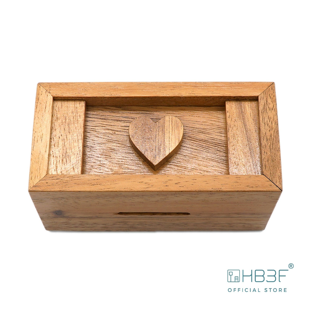 HB3F กล่องลับหัวใจ Secret Heart Box ของเล่นไม้ Magic Box Puzzle เสริม