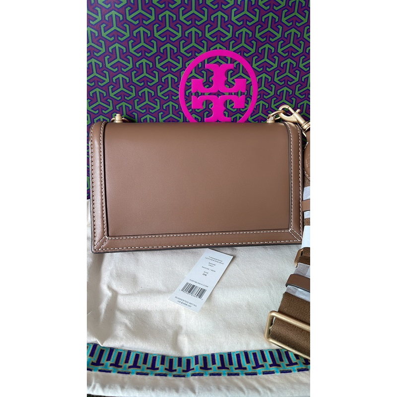 พร้อมส่ง-sale-11799-ถูกเฟร่องานช็อป-tory-burch-t-monogram-mini-leather-shoulder-bag-สี-moose-สวยหรู