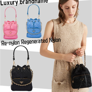 ปราด้า Prada/Re-nylon Regenerated Nylon กระเป๋าสะพายไหล่/กระเป๋าสะพายสุภาพสตรี