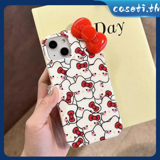 คูปองเคลม🎀เคสไอโ case for iphone 11 12 ดาวฮัลโหลคิตตี้ bow-knot เคส 14 13 12 11 pro max เคสมือถือกันกระแทก