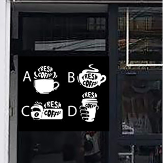 สติกเกอร์ pvc minimal cafe coffee ร้านค้า กาแฟสด ตกแต่ง ร้านอาหาร ติดประดับ กระจก sticker ตู้กระจก แจ้งเปลี่ยนสีทางแชท