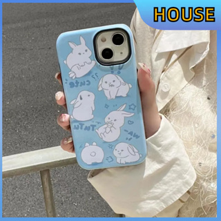 💲คูปองเคลม💲 case for iphone 11 12 กระต่ายสีฟ้า เคส 14 13 12 11 pro max การป้องกันอย่างเต็มที่ ป้องกันการตก