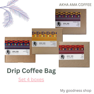 AKHA AMA DRIP COFFEE BAG SET 4 BOXES : [Light / Honey Process / Medium / Natural] กาแฟ อาข่า อ่ามา ดริปแบบซองชุด 4 กล่อ
