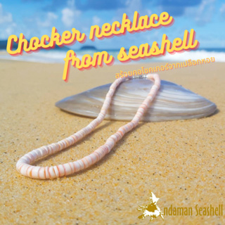 Andaman seashell สร้อยคอโชคเกอร์จากเปลือกหอย 1-2 สีชมพู