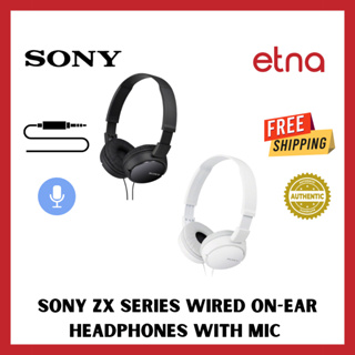 Sony ZX Series Wired On-Ear Headphones with Mic, Black MDR-ZX110AP