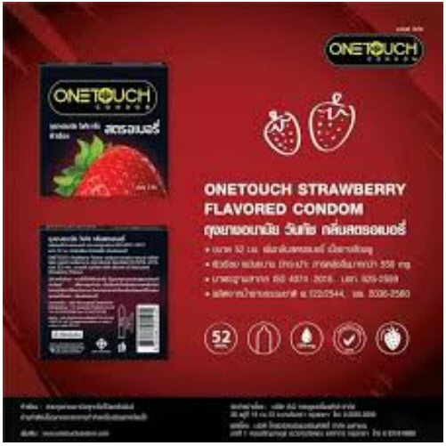 ถุงยางอนามัย-onetouch-strawberry-วันทัช-สตรอเบอรี่