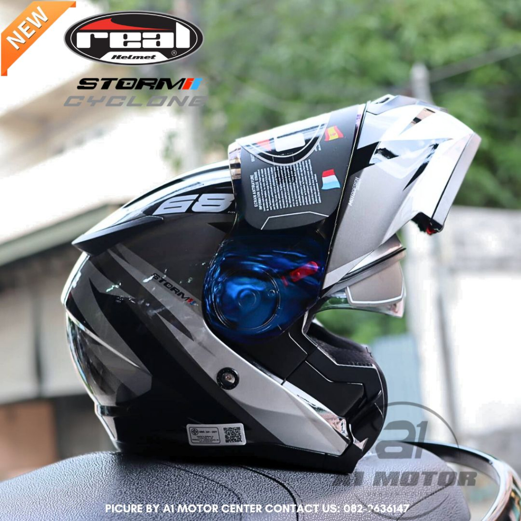 โมเดลใหม่ล่าสุด-storm-force-จาก-real-helmets-หมวกกันน็อคยกคาง-ถอซักได้-รรับการติดตั้ง-bluetooth