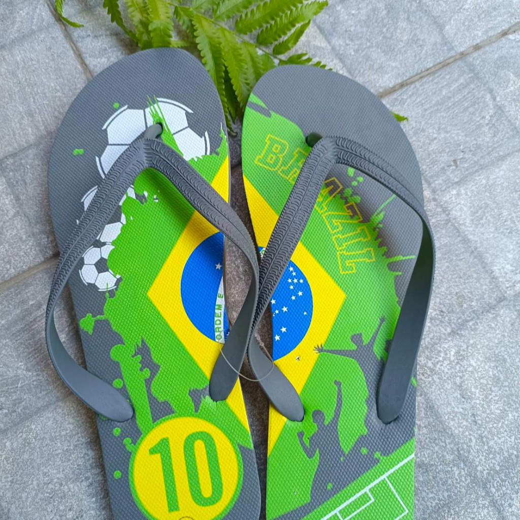 แตะรองเท้าฟองน้ำ-ลายพื้นธงบราซิล