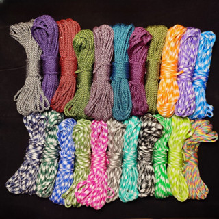 เชือกพาราคอร์ดแบบมีลาย Paracord 4mm แบบมีลาย แบ่งขาย 5-10 เมตร เชือกถักปลอกคอแมว