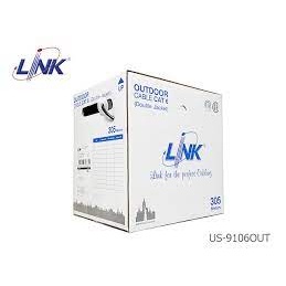 สายแลน LINK (US-9106OUT) CAT6 UTP Cable (305m/Box) Outdoor Original สายแลนนอกอาคาร (สีดำ)