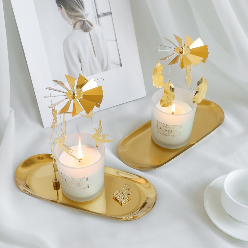 พร้อมส่ง-ถาดหมุนได้-เชิงเทียนหมุนได้-candle-holder