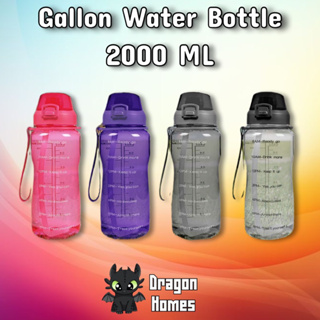 กระติกน้ำพลาสติก ขนาด 2000 ml พกพาสะดวก ถือง่าย กระติกน้ำพกพา กระบอกน้ำ แก้วน้ำ 90 Oz Gallon Water Bottle