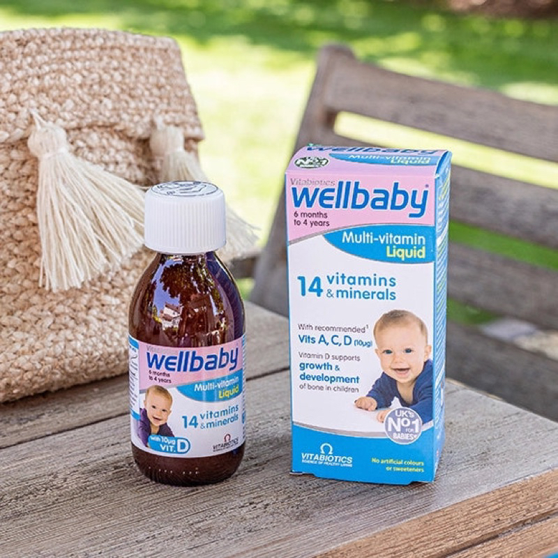 พร้อมส่ง-วิตามินรวมสำหรับทารกและเด็กเล็ก-vitabiotics-wellbaby-multi-vitamin-liquid-with-vit-d