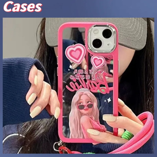 🚚จัดส่งทันที👌เคสไอโ case for iphone 11 12 ตุ๊กตาบาร์บี้อารมณ์สีชมพูบุคลิกภาพ เคส 14 13 12 11 pro max เคสโทรศัพท์ที่ทนทาน