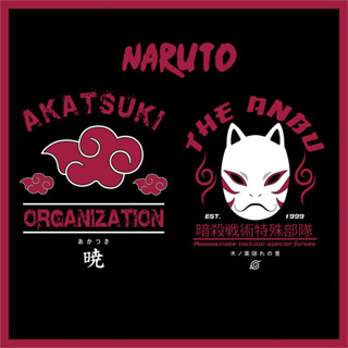 Naruto Anime-Secret Killer Corps เสื้อยืดแขนสั้นผ้าฝ้าย
