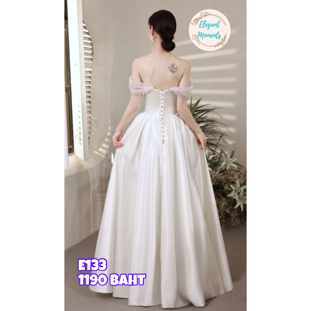 ชุดแต่งงาน-พร้อมส่งจากไทย-ชุดเจ้าสาว-ชุดถ่ายพรีเวดดิ้ง-ชุดafter-party-e133