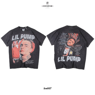 Lil Pump Vintage bootleg tee ( bw007 ) ผ้าฟอกสีเฟด วินเทจ