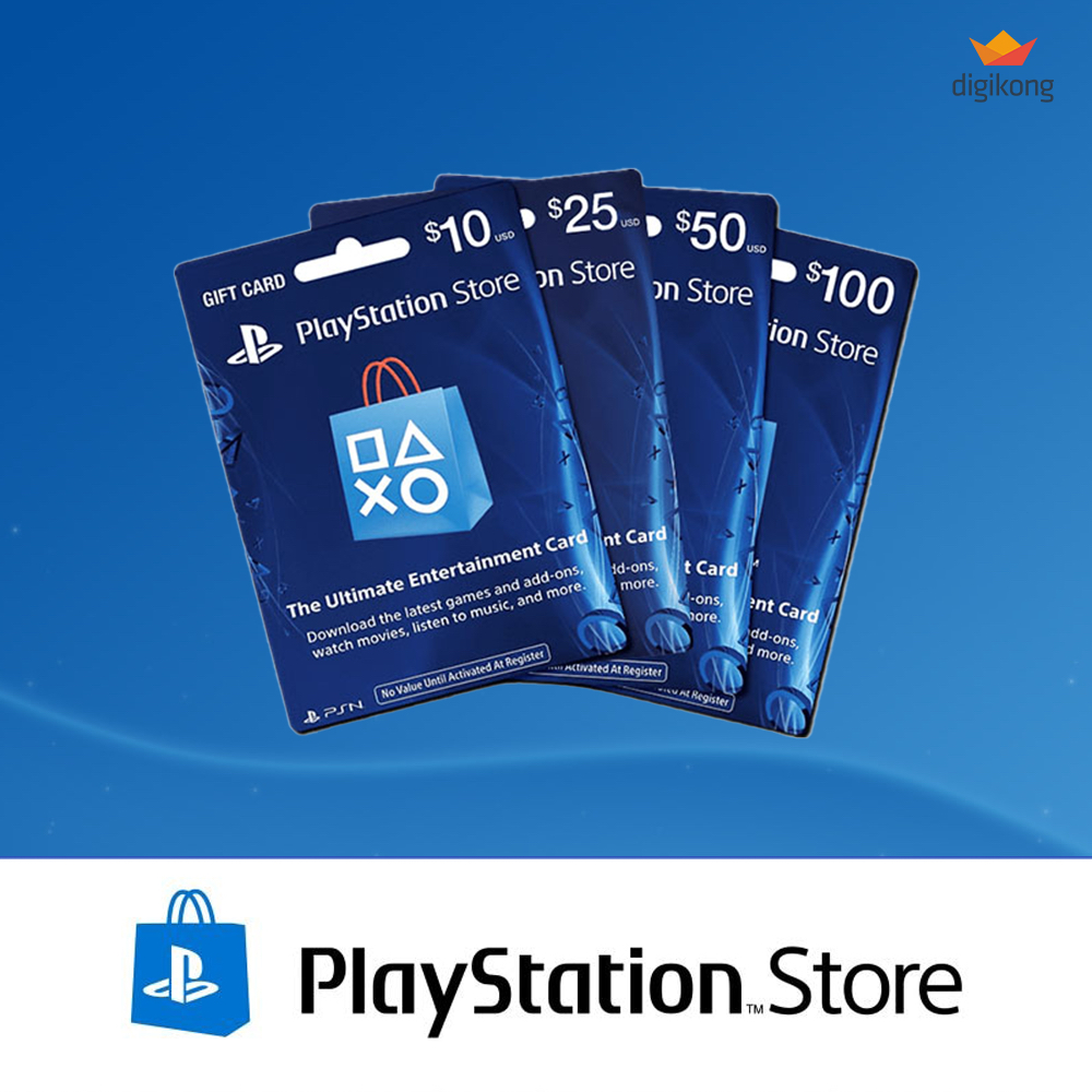 ภาพหน้าปกสินค้าบัตรเติมเงิน PSN US 10  25  50  PlayStation Store สำหรับ PS4 และ PS5 Region US จากร้าน digikong บน Shopee