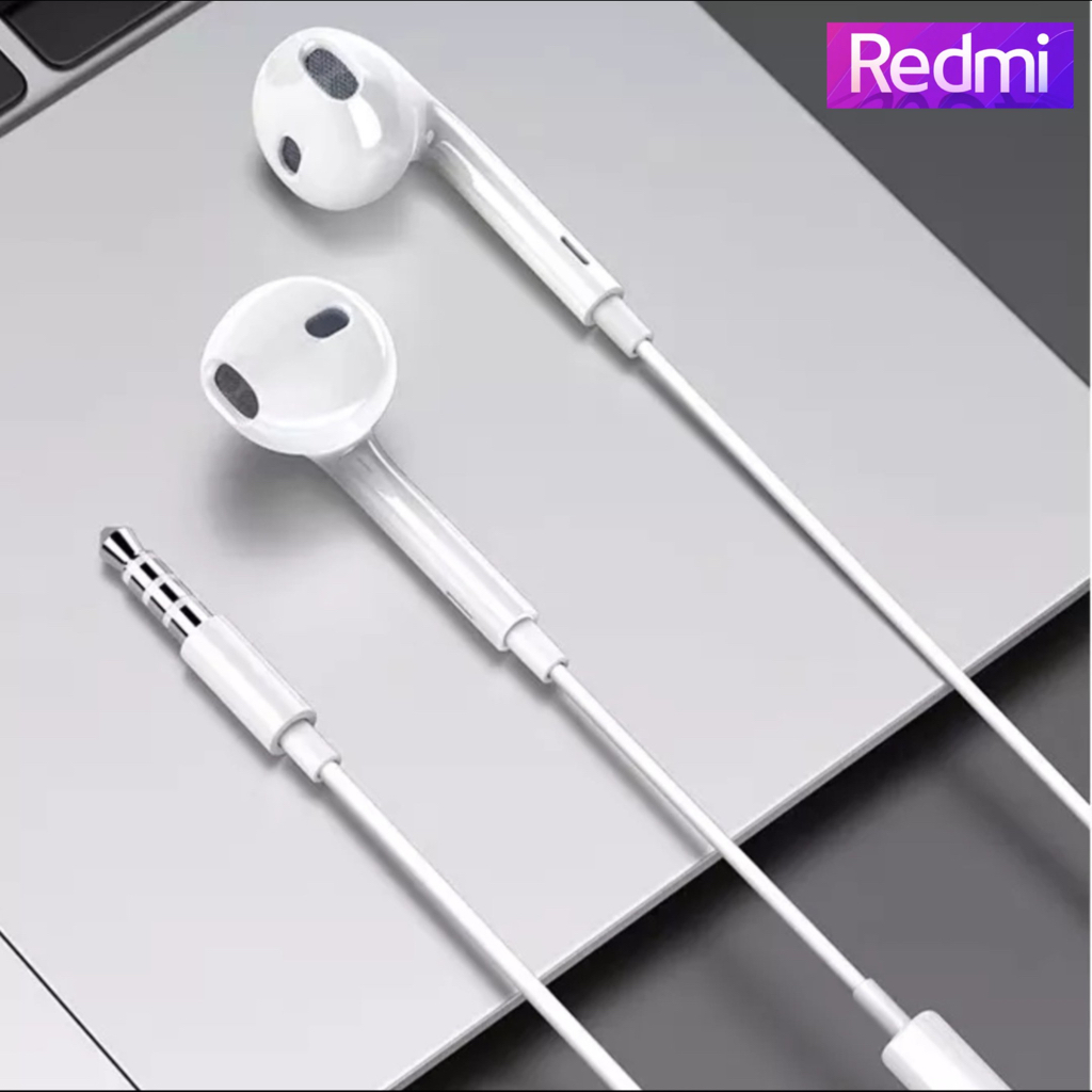 หูฟัง-สมอลทอล์ค-redmi-aux-3-5mm-เรดมี่-รูปทรงสวมใส่สบาย-เสียงดี-เบสนุ่ม-เล่น-หยุดเพลง-เพิ่ม-ลดระดับเสียง-a1