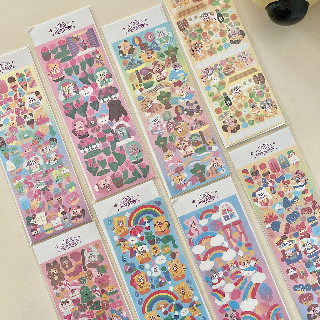 พร้อมส่ง-สติ๊กเกอร์-ตกแต่งเฟรมการ์ด-รูปโพลารอยด์-3นิ้ว-เกาหลี-diy-ลายน่ารัก