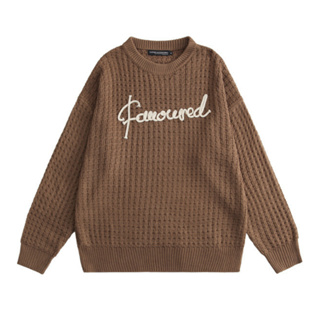 เสื้อกันหนาวไหมพรมแขนยาว Premium Cute Brown Korea sweater