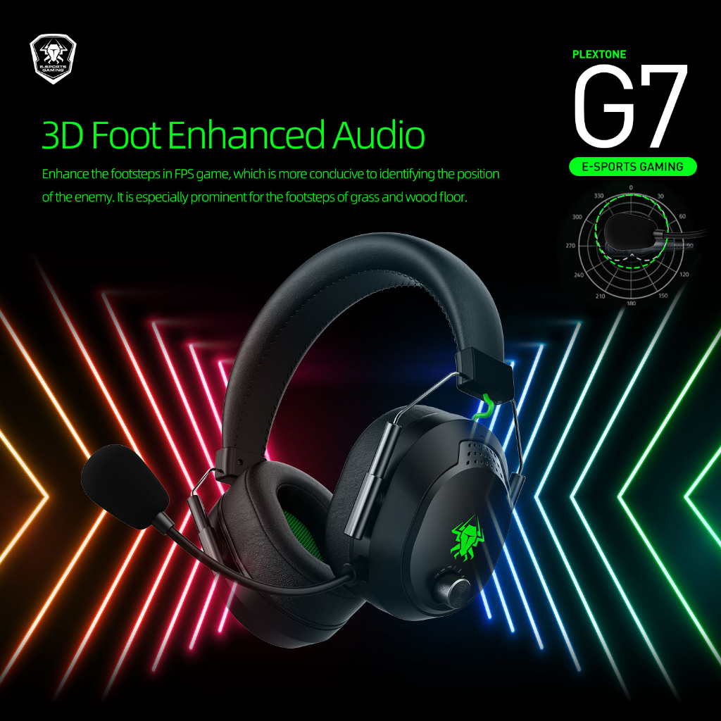 plextone-g7-พร้อมไมโครโฟน-hd-ความล่าช้าต่ํามาก-45ms-สําหรับเล่นเกม-e-sports-พร้อมไฟ