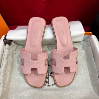 พรี​ ราคา4400 Hermes Oran Mules รองเท้าแตะ รองเท้าแตะส้นแบน