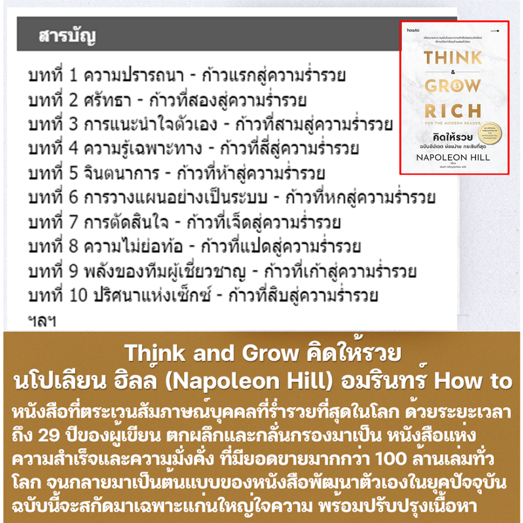 หนังสือ-คิดแล้วรวย-think-and-grow-rich-ฉบับอัปเดต-สรุป-นโปเลียน-ฮิลล์-คู่มือสร้างความสำเร็จและสร้างเศรษฐีมามากมาย-ธุรกิจ