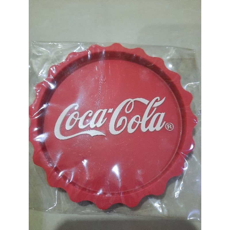 จานรองเเก้วของเเท้100-coca-cola-cokeของใหม่มือ1ซิลิโคนอย่างดีทรงฝาจีบขนาด9-5ซม