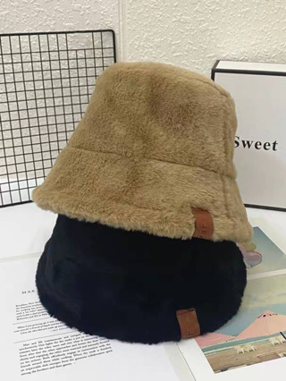 CMD หมวกทรงบัคเก็ต กันหนาว ขนเทียมนุ่มอุ่นสไตล์เกาหลีใช้งานดีคุณภาพสูงพร้อมส่งจากไทย