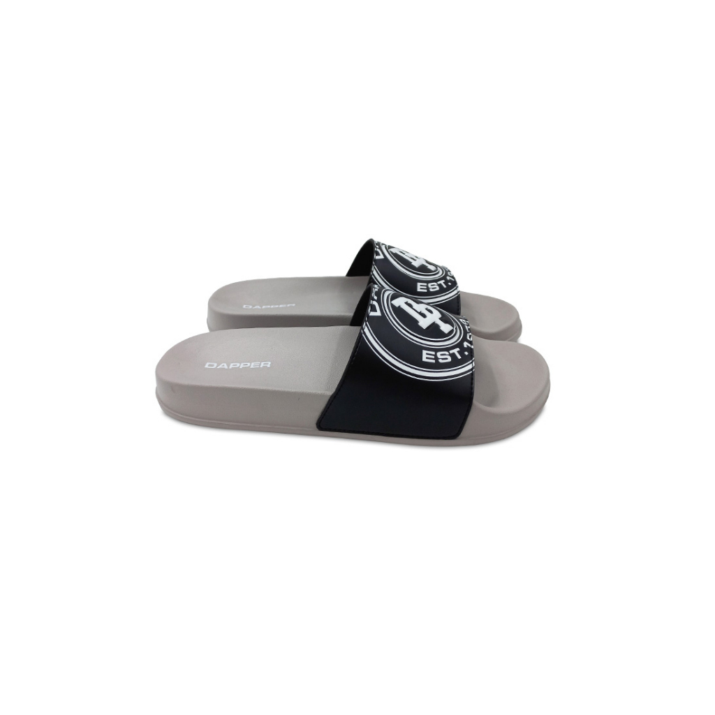 dapper-รองเท้าแตะ-dp-logo-stamp-pool-slide-sandals-สีดำ-เทา-hska1-1651sl