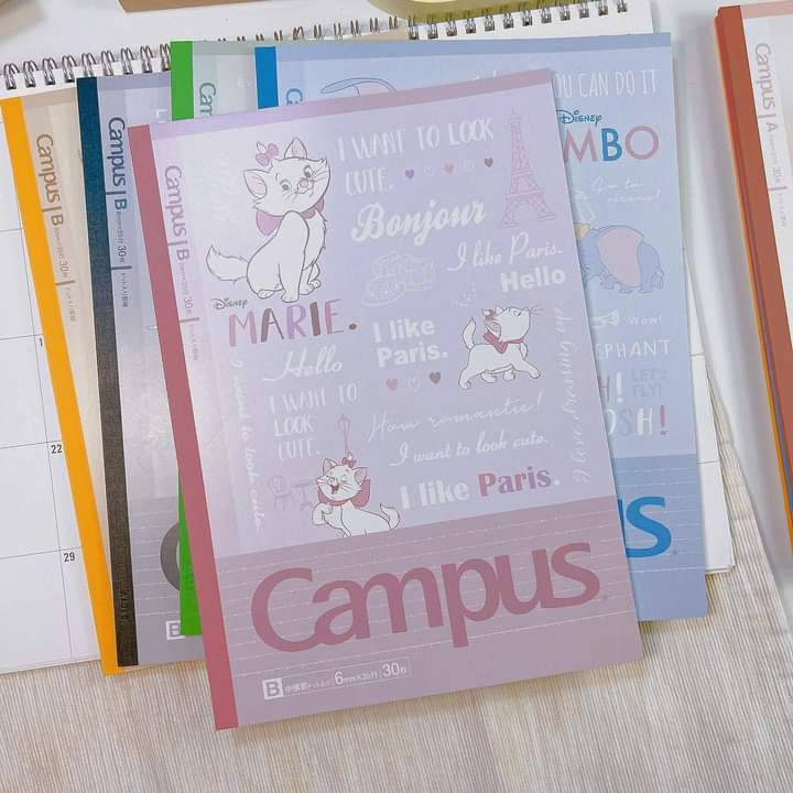 สมุด-campus-disney-limited-edition-b5-ลิขสิทธิ์แท้จากญี่ปุ่น-ขนาด-6-มม-จำนวน-35-แผ่น