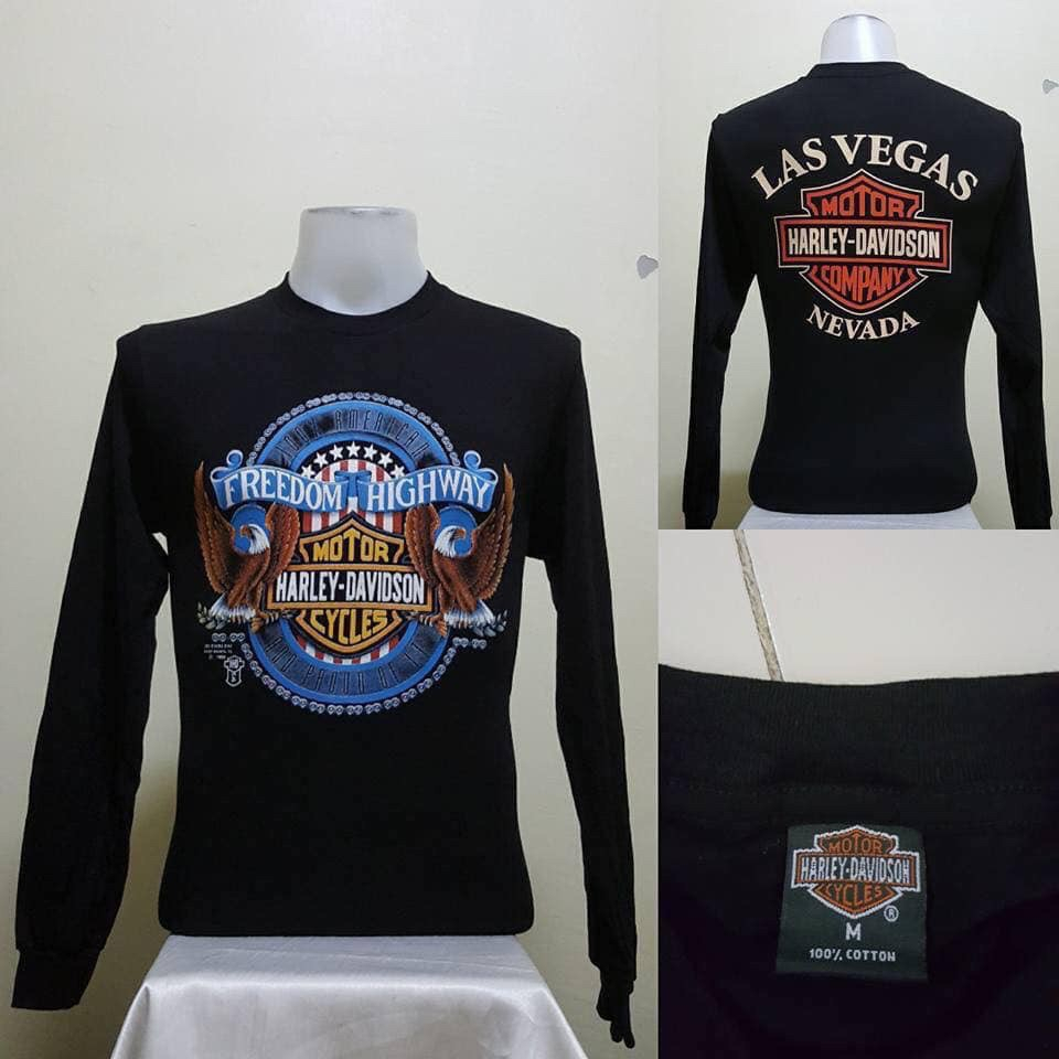 เสื้อแขนยาวฮาเลย์-harley-davidson-ป้ายฮาเลย์-ผ้าcotton-ลายที่-l025-l036