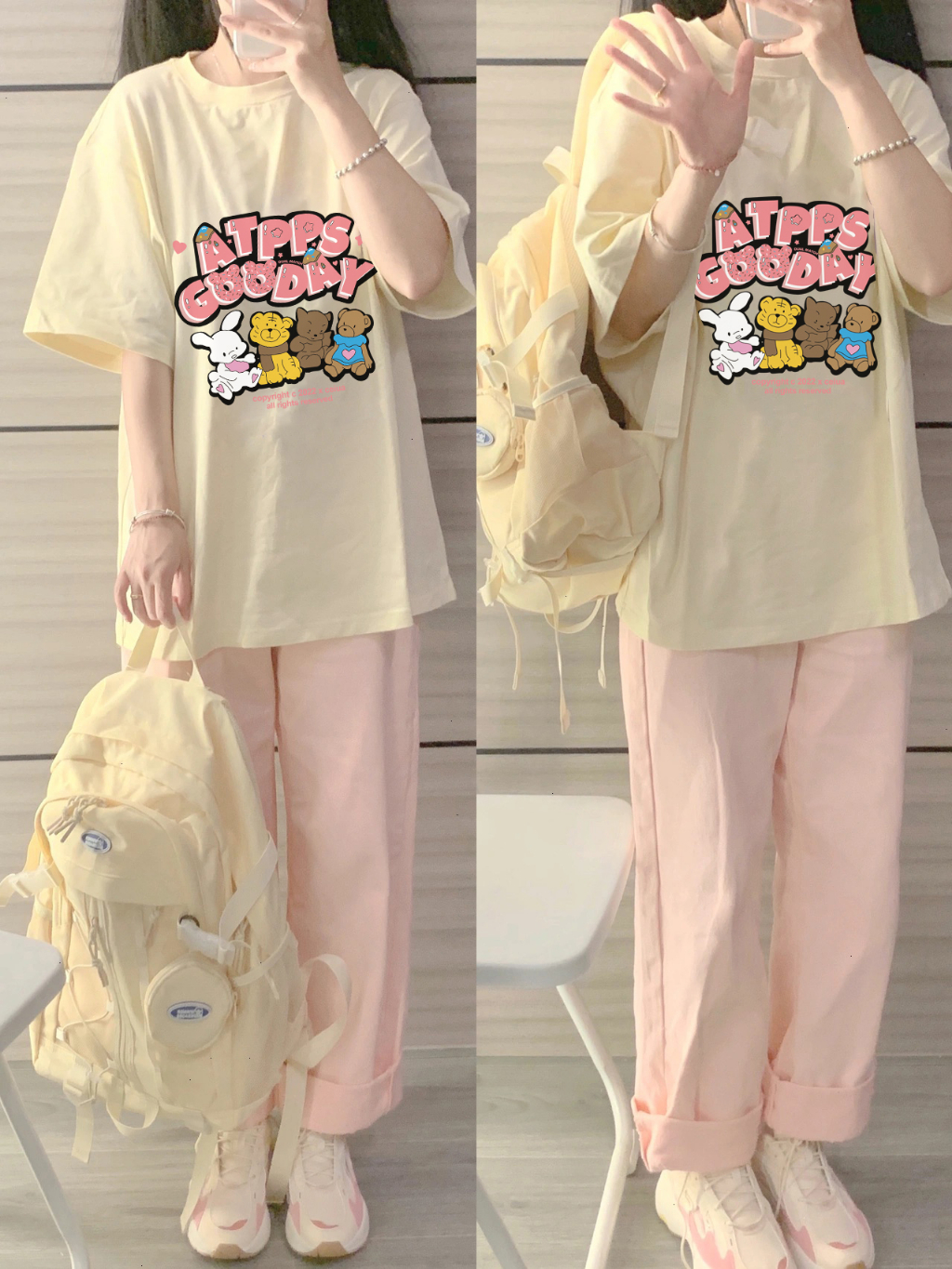 มี-10-สี-cute-pbtb001-เสื้อยืดลายการ์ตูนคอกลมแขนสั้น-oversize-เสื้อผ้าผู้หญิงสวมหัวสไตล์ญี่ปุ่นแฟชั่นถูกๆ-เนื้อผ้าเด้ง