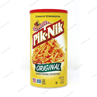 PikNik ปิกนิก มันฝรั่งแท่งทอดกรอบ ไม่มีไขมันทราน แบบกระป๋อง Original Shoestring Potatoes ขนาด 14oz (396g.)