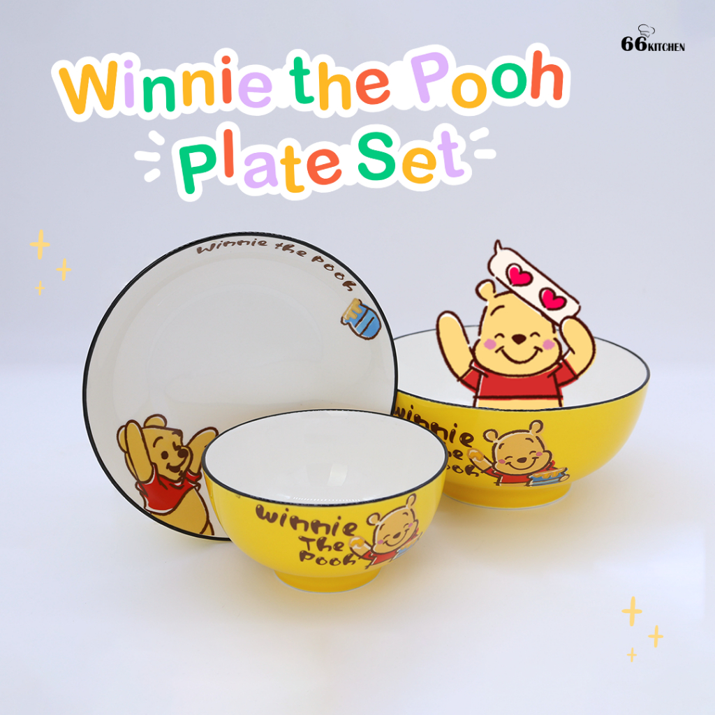 winnie-the-pooh-ชุดจานชามกระเบื้อง