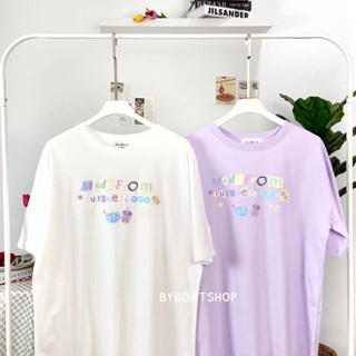 (📍ใส่โค้ด RJGLGX2 ลด 25%) พร้อมส่ง เสื้อยืด oversize ผ้าคอตตอน สกรีนลาย Cuteness100% 🥣✨