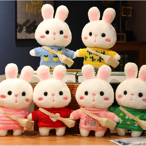 พร้อมส่ง-ตุ๊กตากระต่ายเปลี่ยนชุดได้ver-2-ขนนุ่มน่ารัก-ขนาด-30cm