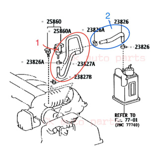 ท่อยาง ท่อสูญญากาศ โตโยต้า วิช Toyota wish vapor feed tube