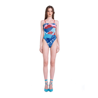 Angelys Balek ชุดว่ายน้ำ Sequare Neckline  Swimsuit  รุ่นSS23SW003015014 สีมัลติคัลเลอร์ ลายปริ้น
