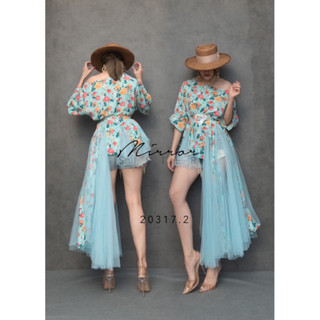 Code : 20317.2 เสื้อลายดอก เสื้อทรงเก๋ งานป้าย Mirrorsister