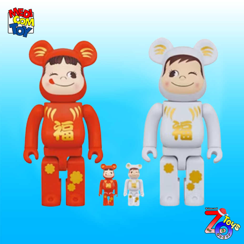 (ของแท้) Bearbrick Daruma Peko-chan & Poco-chan 400+100% แบร์บริค Be ...