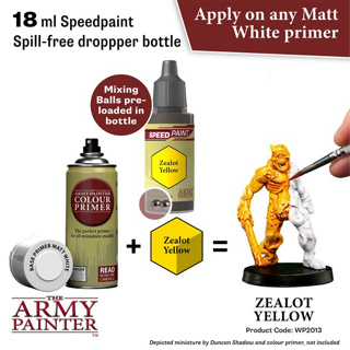 🔥มีของพร้อมส่ง🔥 Army Painter Speedpaint Zealot Yellow 18ml AP-WP2013 สีทาโมเดล สีอะคริลิค สูตรน้ำ มี Mixing balls ในขวด