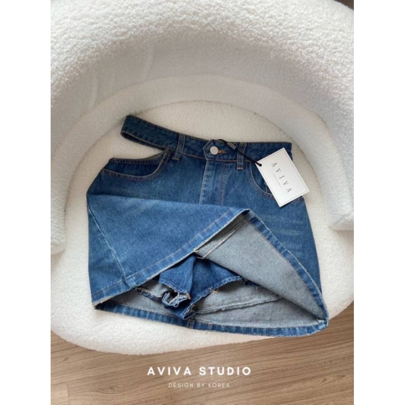 aviva-studio-ยีนส์สั้นเว้าเอว