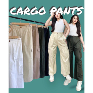 cargo pants กางเกงคาร์โก้สำหรับสาวอวบ แต่งกระเป๋าข้างทรงสรีท กางเกงคนอ้วนเท่ ๆ ใส่แล้วดูคูล plussize กางเกงคนอวบ